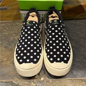 Cariuma Black and White Polka Dot Flats